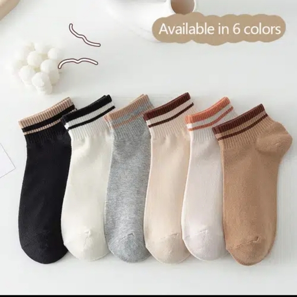 Neutral color stripe Ankle Sock Bundle - Picture 1 of 4